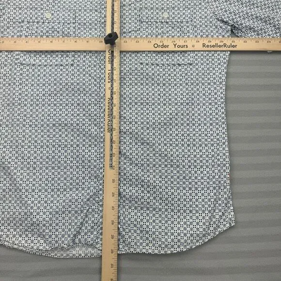 Reyn Spooner Hawaiian Shirt Mens Small Japanese Geometric Circle Crest Pocket - Picture 7 of 8